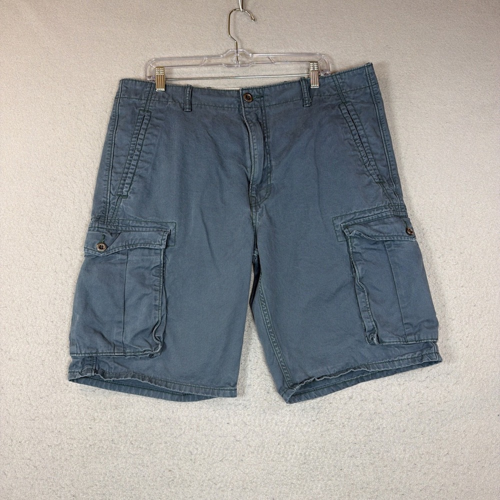 Levi's Mens 36 Cargo White Tab Pockets Utility Shorts Outdoor Hiking Teal 2010's